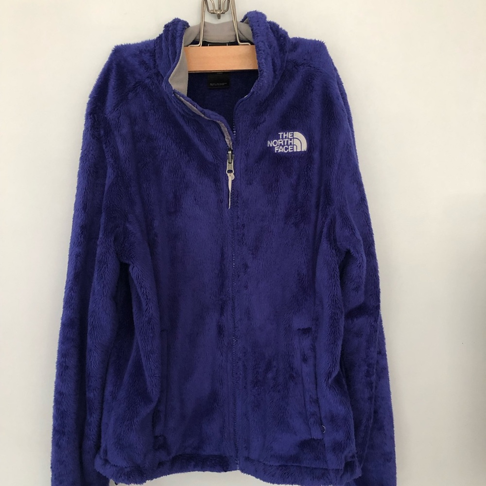 Purple fuzzy Fleece North Face jacket